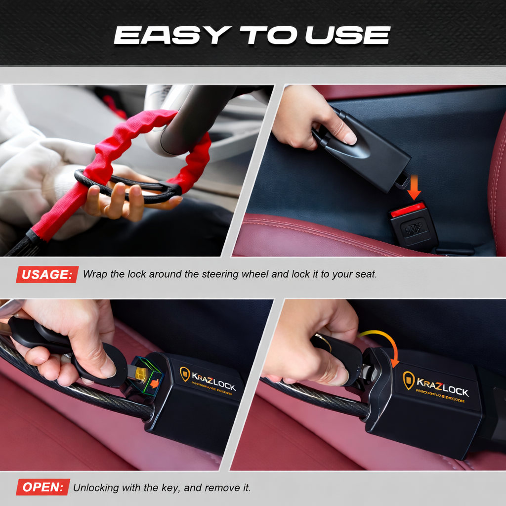 KraZlock Universal Steering Wheel Anti-Theft Lock