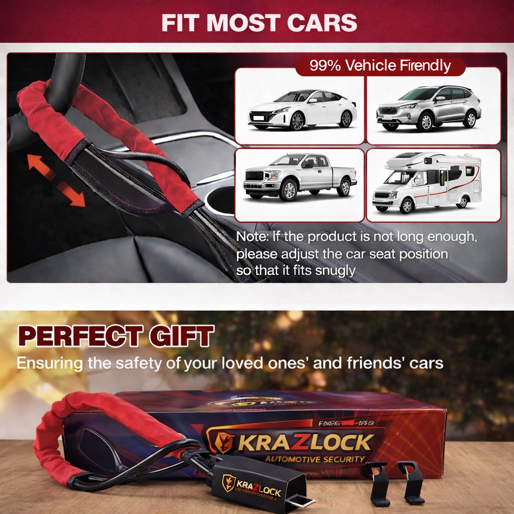 KraZlock Universal Steering Wheel Anti-Theft Lock
